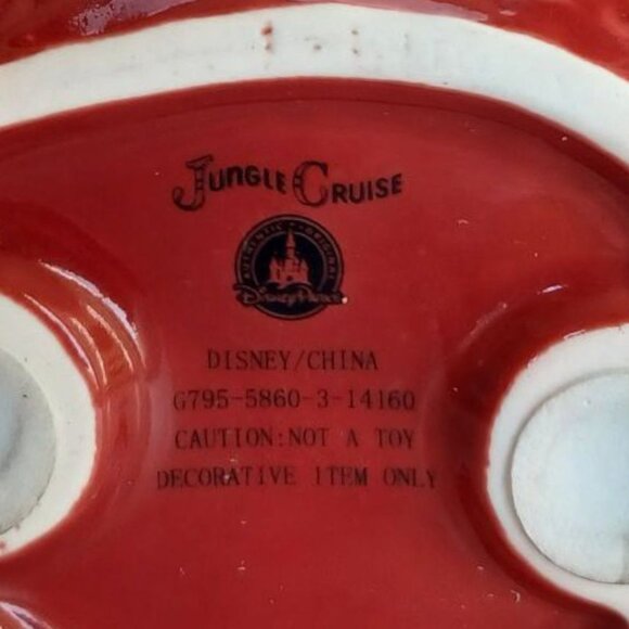 RARE Disney Parks Jungle Cruise Attraction Red Ceramic Elephant Figurine 6" - Picture 3 of 6